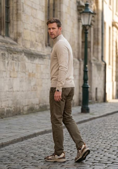 Beige BUTCHER OF BLUE Pullover CLIFDEN HALFZIP - large