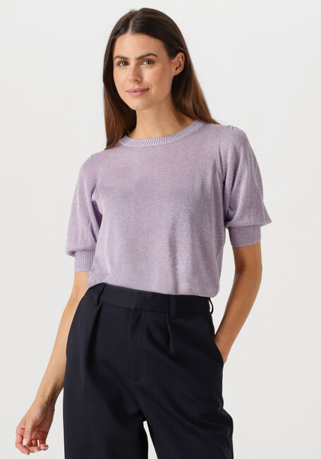 Lila MINUS T-shirt LIVA PUFF SLEEVE METALLIC KNIT PULLOVER - large
