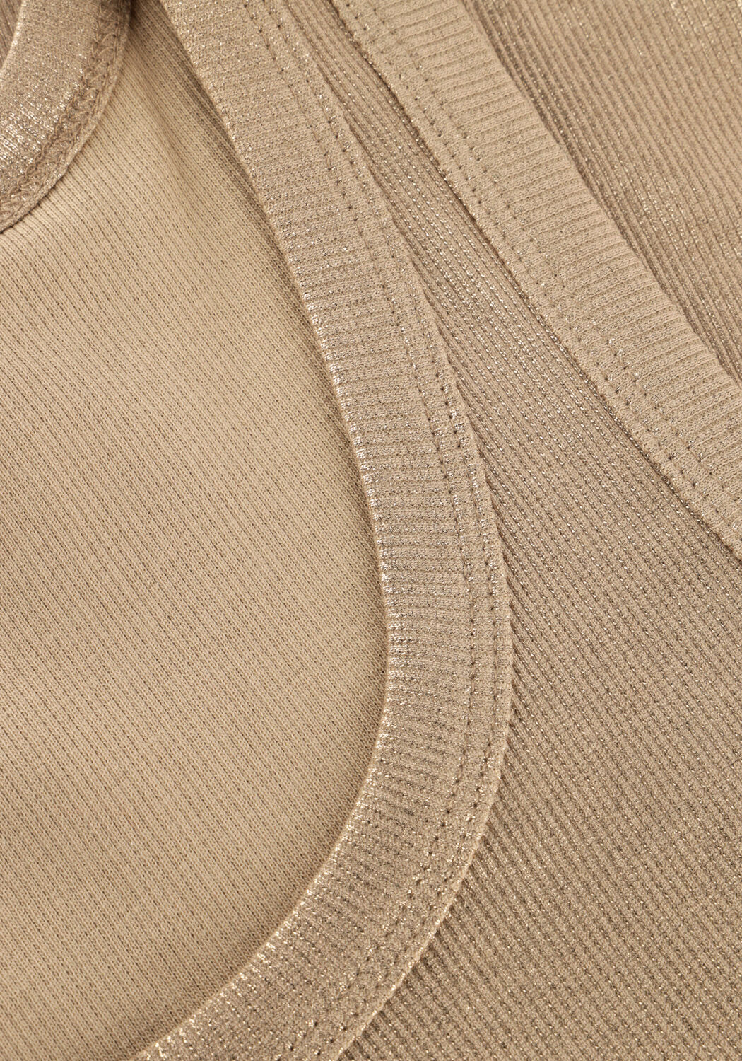 Beige SUMMUM Top RIB TANKTOP COTTON RIB - large