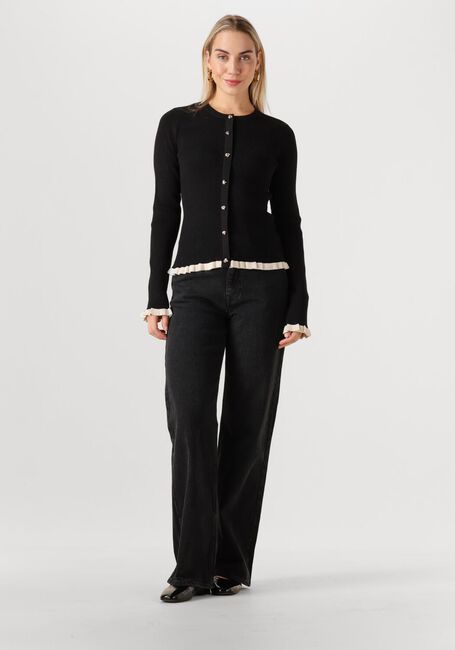 Schwarze Y.A.S. Strickjacke YASFLOMA LS KNIT PULLOVER - large