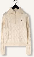 Creme TOMMY HILFIGER Pullover SOFT WOOL CABLE 1/2 ZIP LS SWT Creme TOMMY HILFIGER Pullover SOFT WOOL CABLE 1/2 ZIP LS SWT - medium