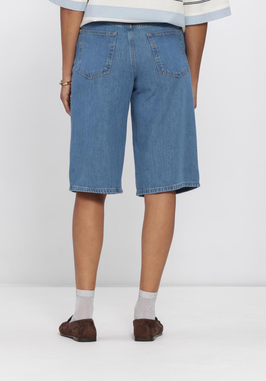 Blaue SELECTED WOMEN Kurze Hose SLFTENNA MW BERMUDA DENIM SHORTS - large