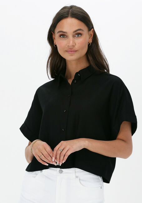Schwarze SELECTED FEMME Blusen SLFGULIA SS CROPPED SHIRT - large