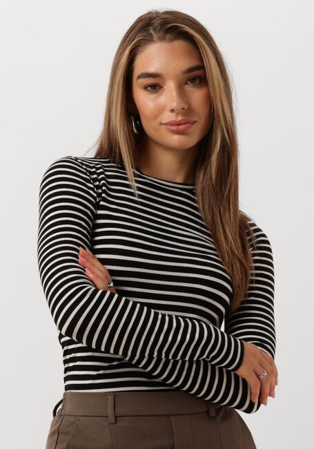 Schwarze SELECTED FEMME Tops & T-shirts SLFMANJA LS O-NECK STRIPE - large