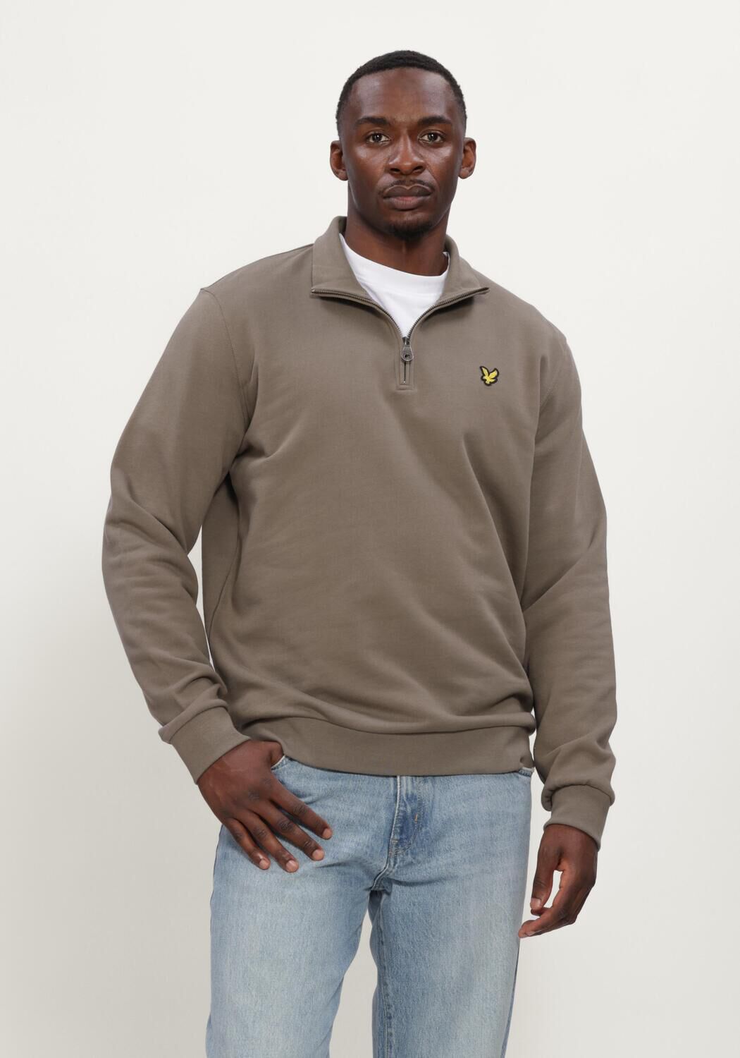 Gr&uuml;ne LYLE & SCOTT Pullover LOOPBACK QUARTER ZIP SWEAT - large