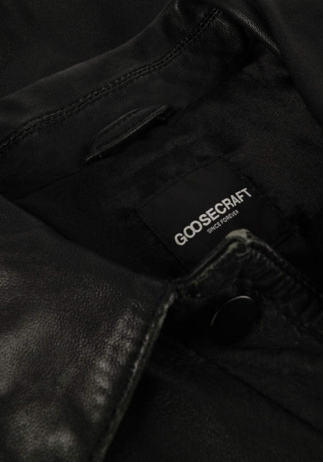 Schwarze GOOSECRAFT Lederjack GC DAISIES JACKET - large