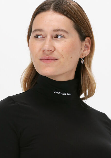 Schwarze CALVIN KLEIN Top MICRO BRANDING LS ROLL NECK - large