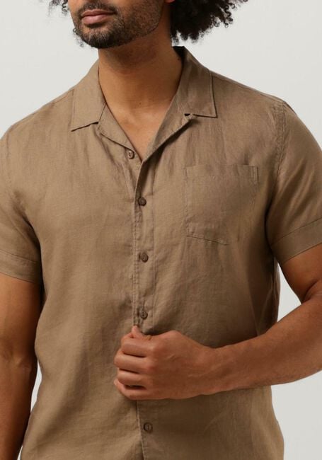 Braune DSTREZZED Casual-Oberhemd RESORT SHIRT LINEN - large