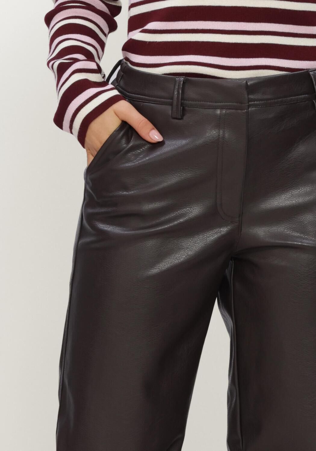 Braune OBJECT Weite Hose OBJLIVA MW WIDE PANTS NOOS - large