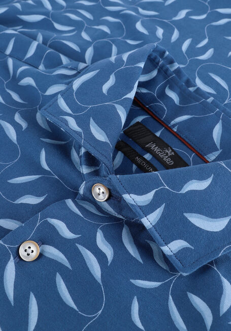 Blaue VANGUARD Casual-Oberhemd LONG SLEEVE SHIRT BRANCHES PRINT ON FINE JERSEY - large