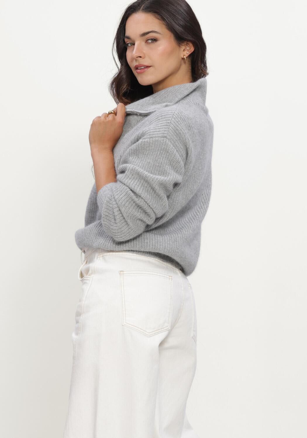 Graue TWNS Pullover LONG-SLEEVED TRUCKER-NECK PULLOVER - large