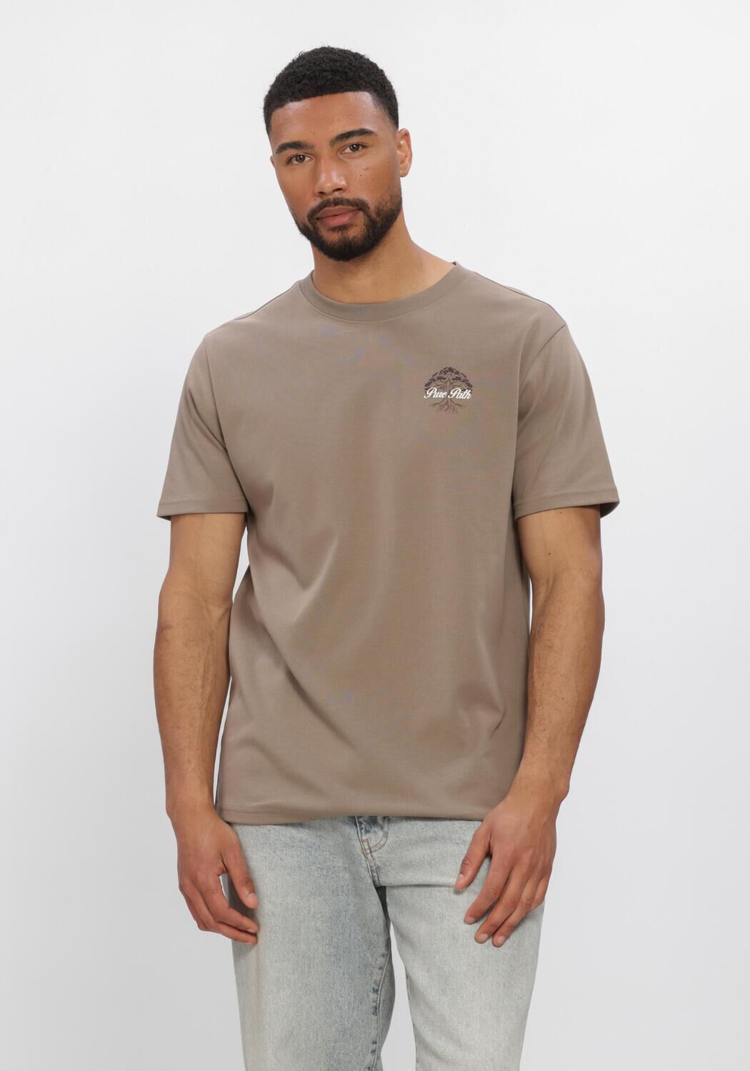 Taupe PURE PATH T-shirt ROOTED TREE - large
