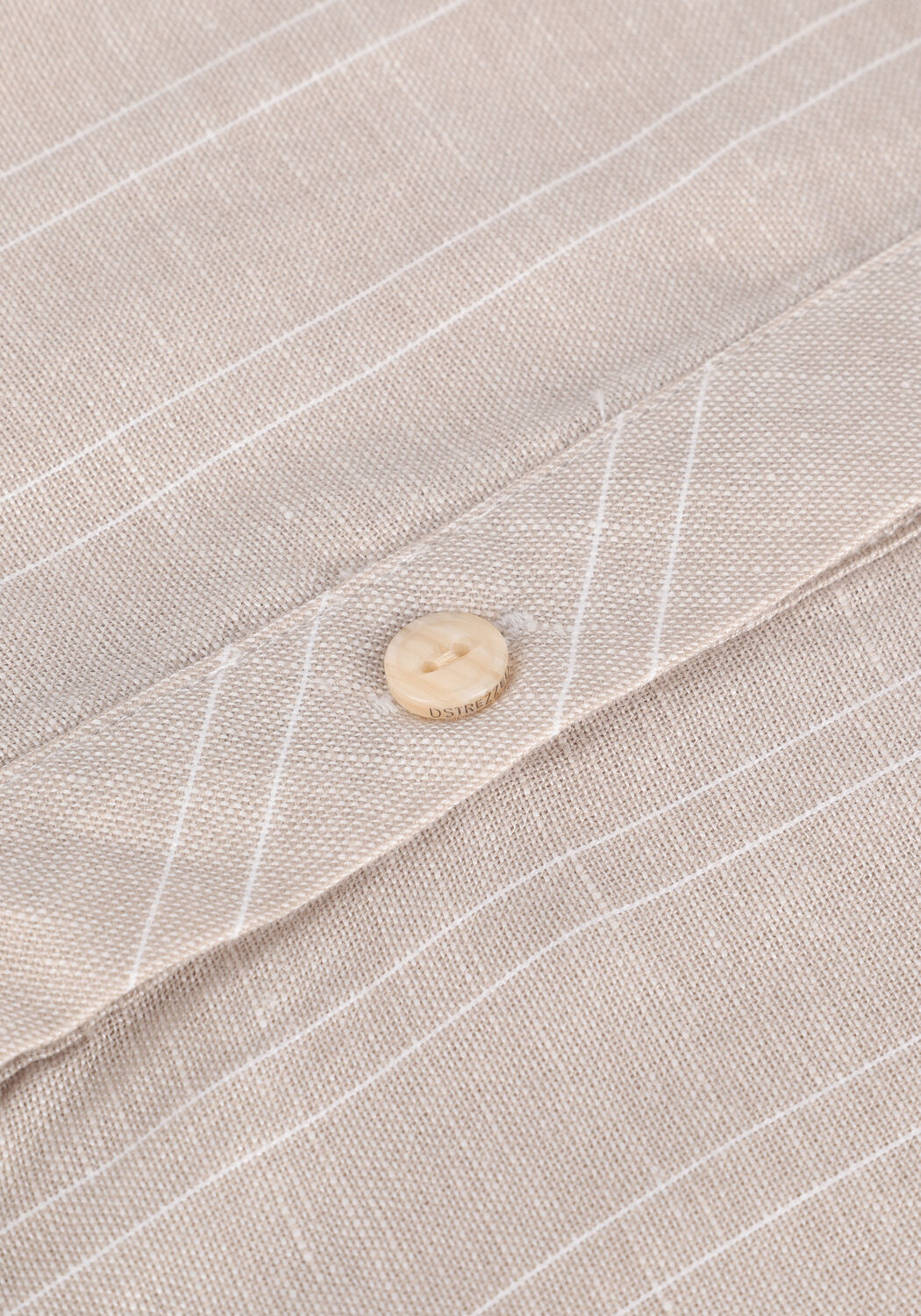 Sand DSTREZZED Casual-Oberhemd POLO SHIRT WITH MAO COLLAR LINEN STRIPE - large