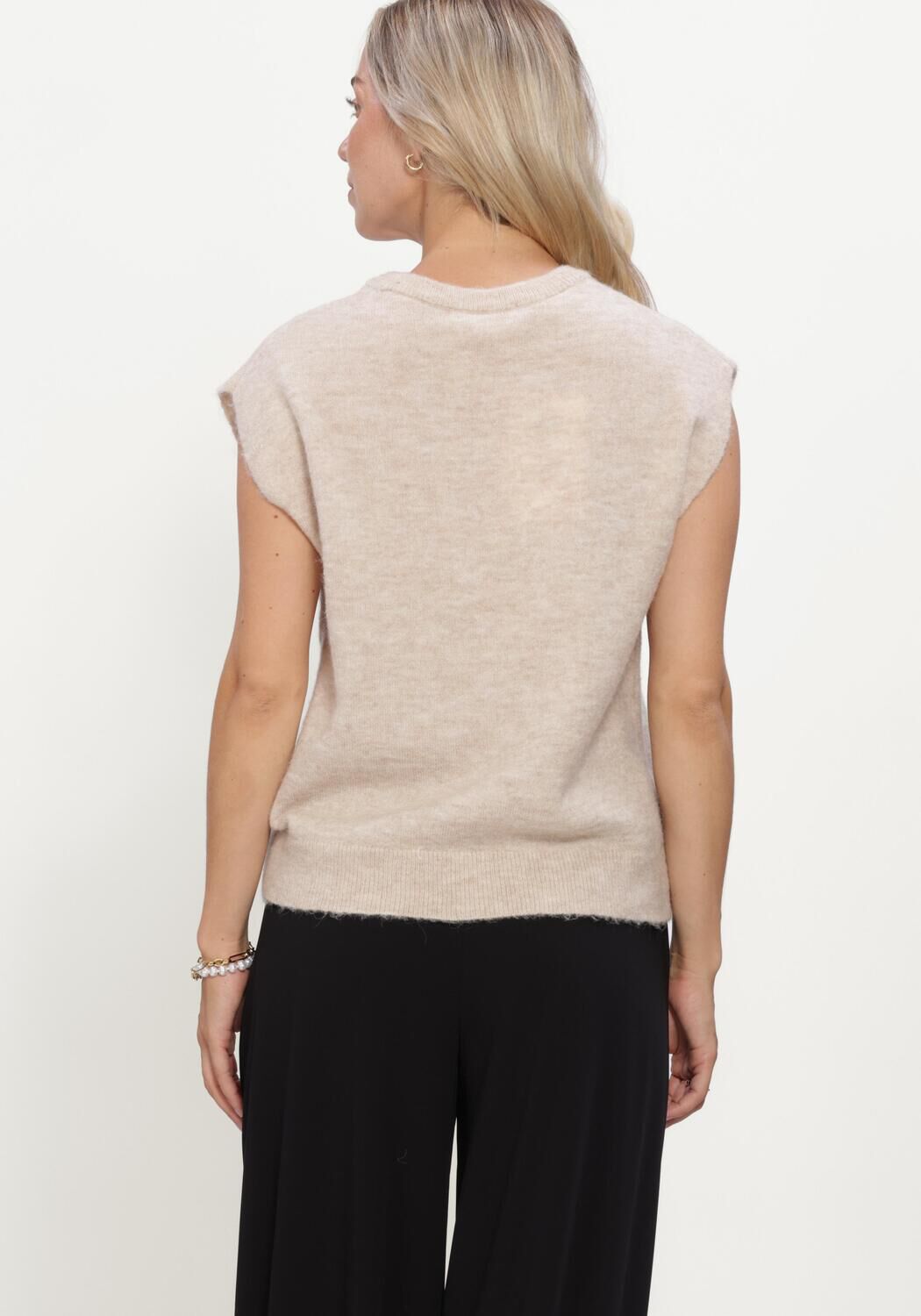 Beige SELECTED WOMEN Pullover SLWLULU SL KNIT VEST - large