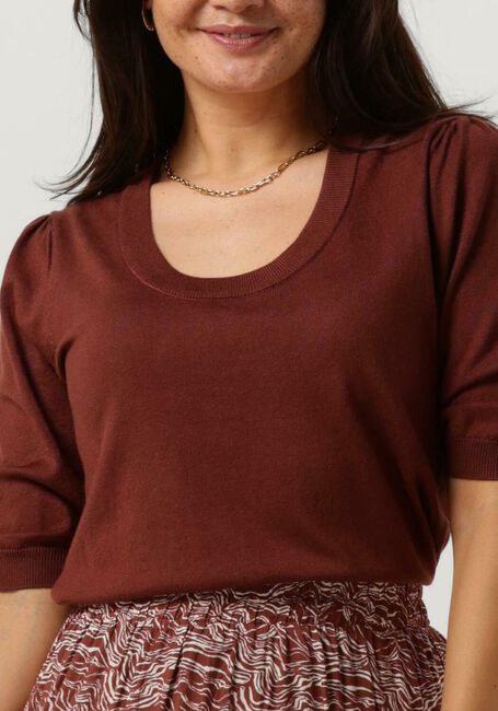 Braune MINUS Top PAM SCOOP NECK HALF SLEEVE KNIT T-SHIRT - large