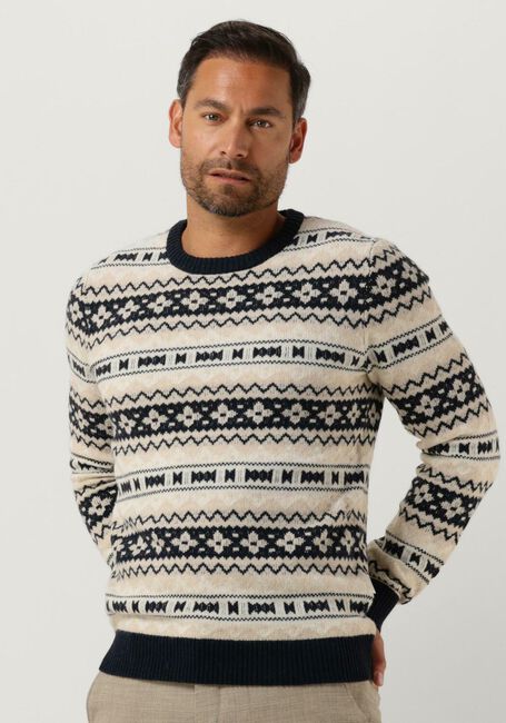 Beige SELECTED HOMME Pullover FAROE LS KNIT FAIR ISLE CREW - large