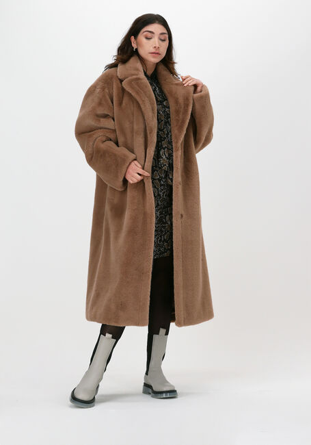 Braune STAND STUDIO Fake-Fur-Jack MARIA COAT SOFT - large