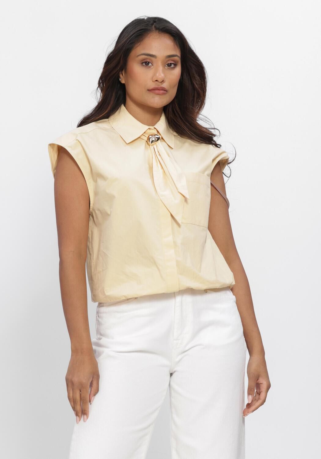 Creme DANTE6 Blusen ALCON SCARF DETAILED SHIRT - large