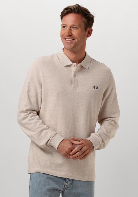 Beige FRED PERRY Polo-Shirt LONG SLEEVE PLAIN FRED PERRY SHIRT - large
