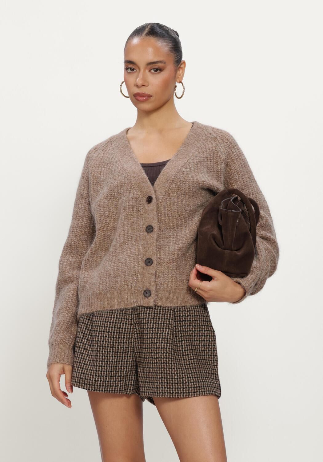 Taupe GRACE & MILA Strickjacke CARDIGAN - large