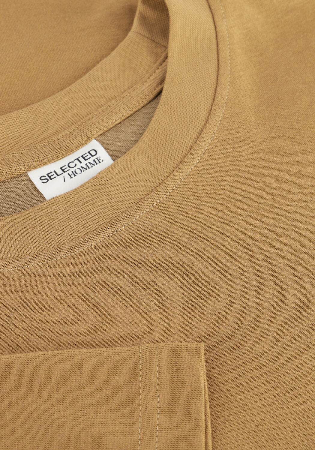 Beige SELECTED MEN T-shirt SLHLOOSEOSCAR SS O-NECK TEE NOOS - large