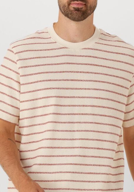Ecru SELECTED HOMME T-shirt SLHDJANGO STRIPE SS O-NECK TEE - large