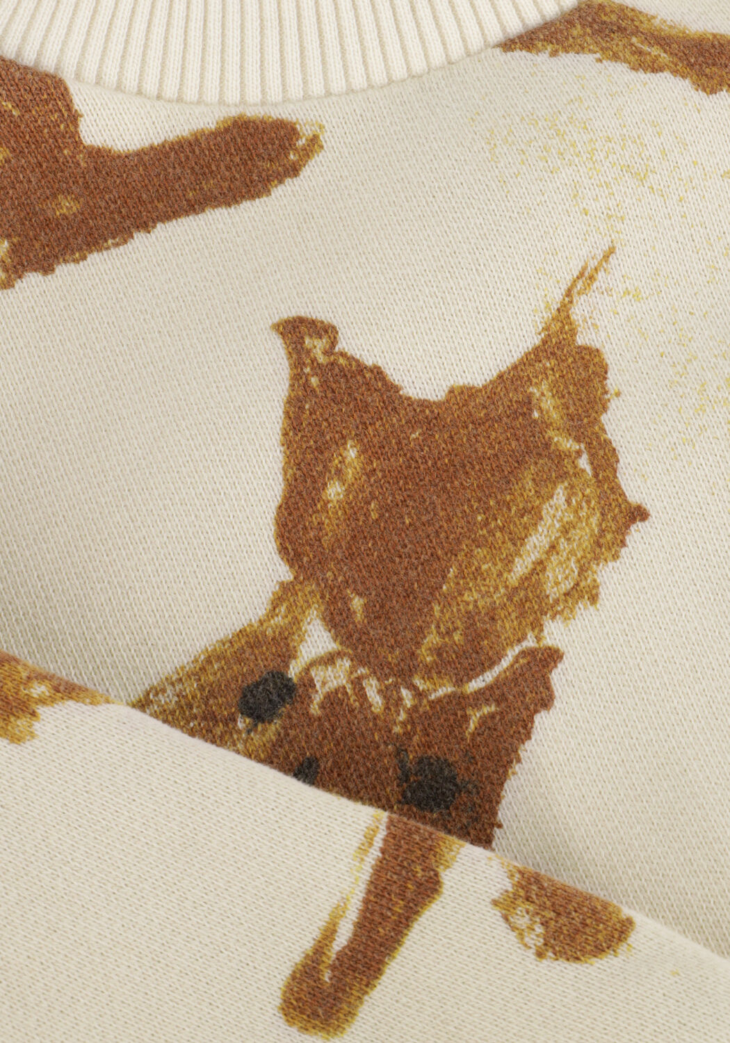 Beige PLAY UP Sweatshirt PRINTED FLEECE SWEATER - large