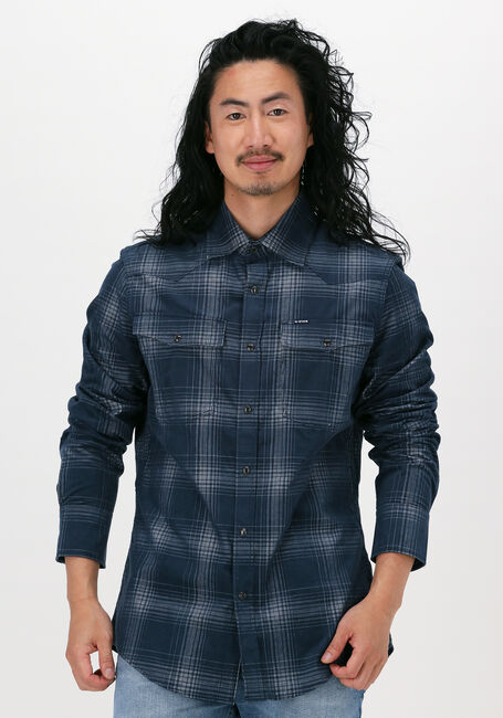 Dunkelblau G-STAR RAW Casual-Oberhemd SLIM SHIRT L/S CHECK - large