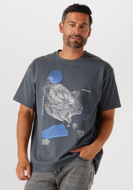 Blaue PEAK PERFORMANCE T-shirt M GRAPHIC TEE - large