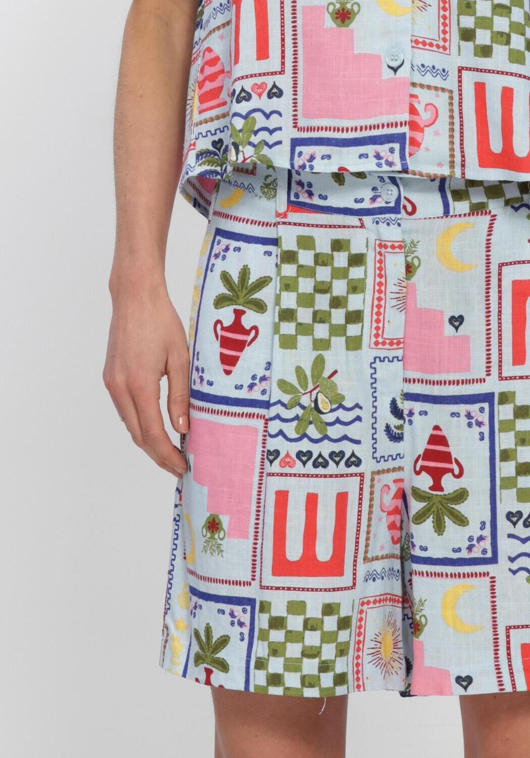 Mehrfarbige/Bunte OBJECT Kurze Hosen OBJEDIE H/W SHORTS - large