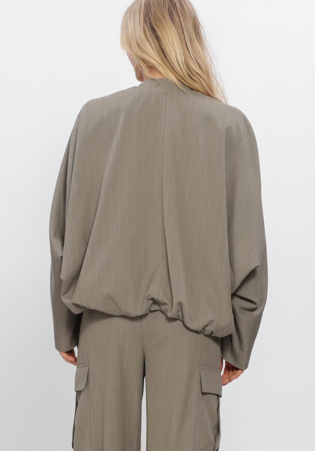 Taupe WITHBLACK Blazer WBLANNA STRIPE BATSLEVE JACKET - large