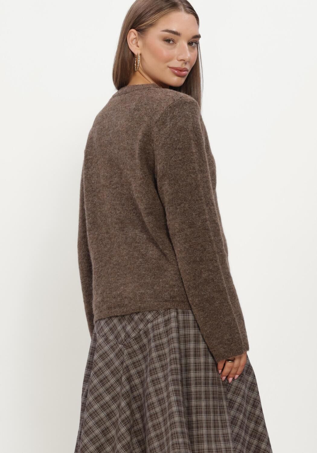 Braune SELECTED WOMEN Strickjacke SLFLULU NEW LS KNIT CARDIGAN - large