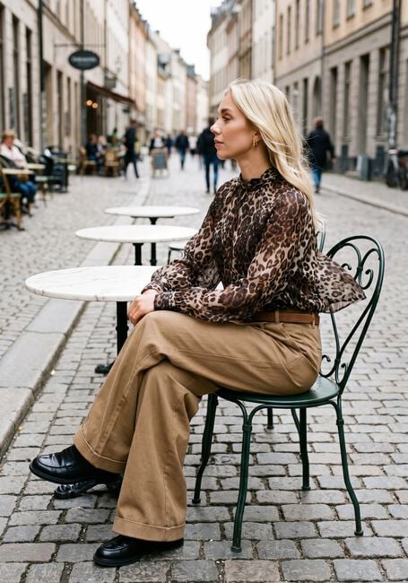 Mehrfarbige/Bunte WITHBLACK Blusen WBLELVIRA LS BLOUSE - large
