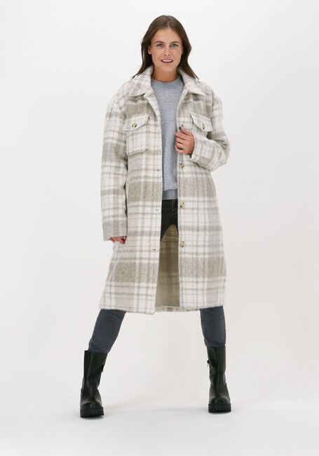 Beige NA-KD Mäntel BRUSHED CHECKED CHEST POCKET L - large