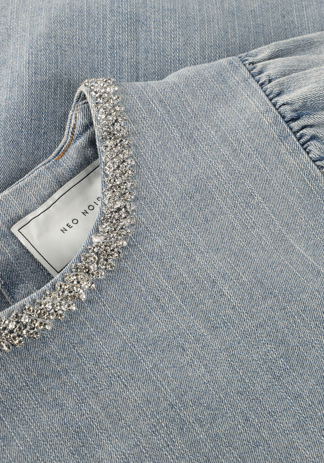 Hellblau NEO NOIR Top ROSIA DENIM EMB TOP - large