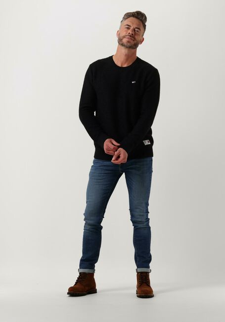 Schwarze TOMMY JEANS Pullover TJM REGULAR STRUCTURED SWEATER - large