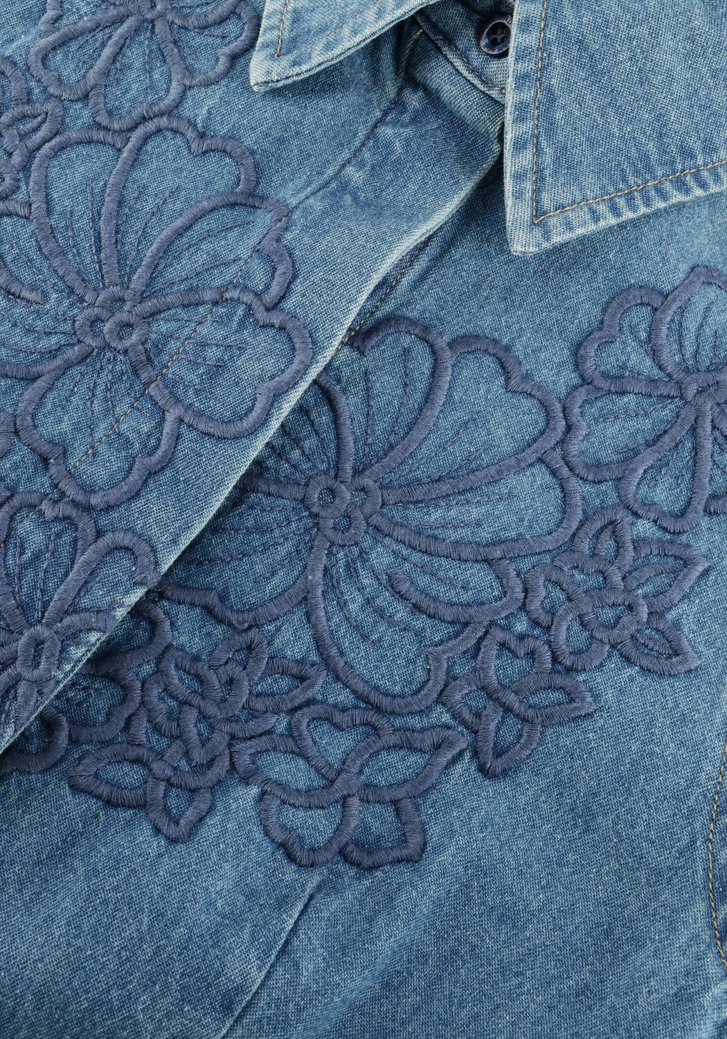 Blaue SECOND FEMALE Minikleid CORNELIA DENIM TUNIC DRESS - large