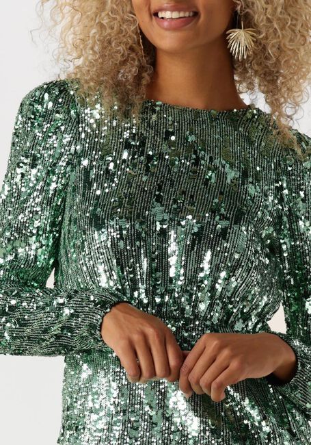Grüne SELECTED FEMME Minikleid SLFARI-COLYN LS SHORT SEQUINS - large