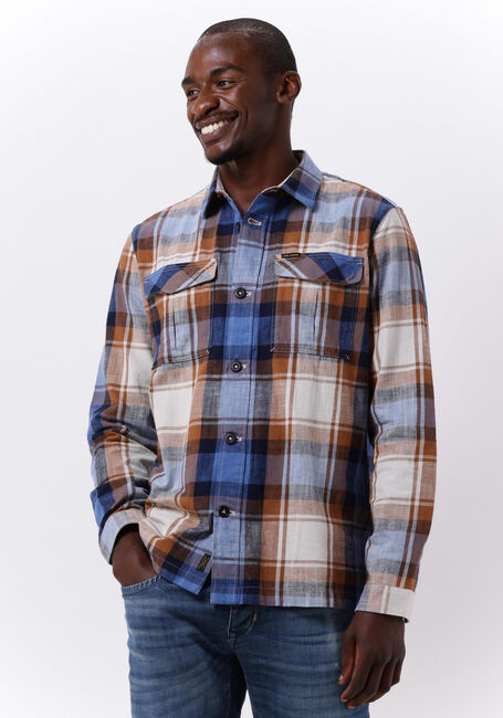 Blaue PME LEGEND Casual-Oberhemd LONG SLEEVE SHIRT CTN YD SLUB CHECK - large