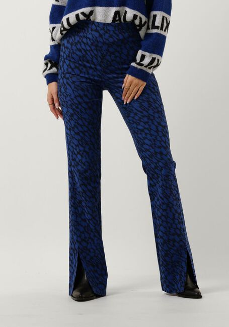 Blaue ALIX THE LABEL Schlaghose LADIES WOVEN SKETCHY ANIMAL FLARED PANTS - large
