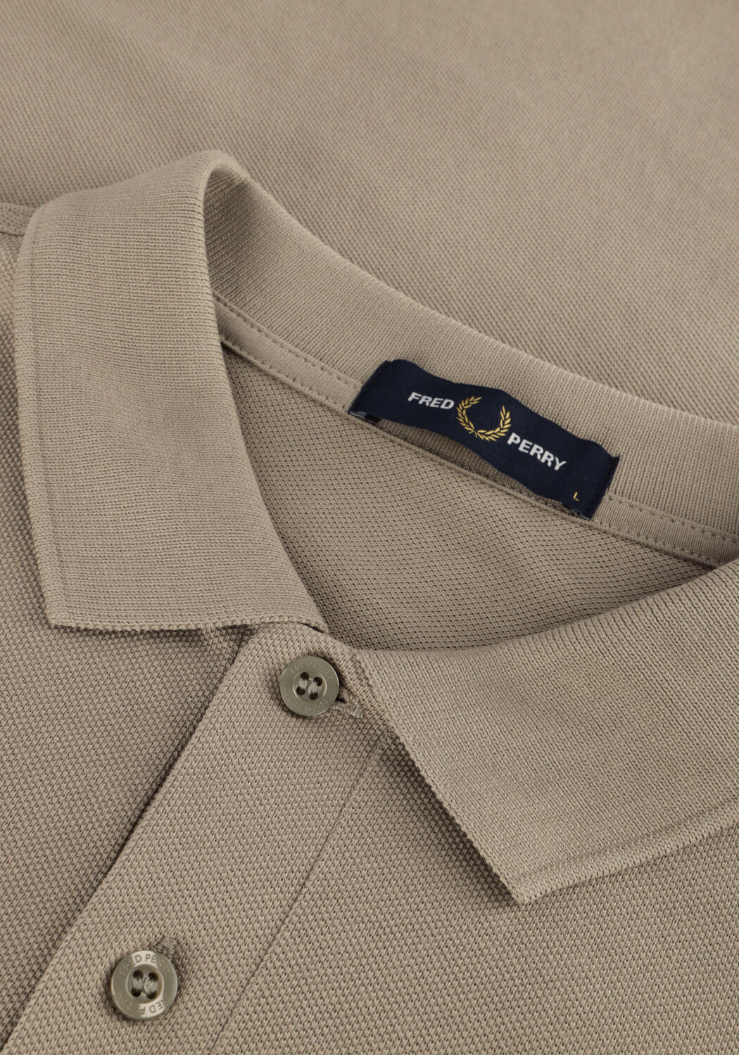 Olive FRED PERRY Polo-Shirt LONG SLEEVE PLAIN FRED PERRY SHIRT - large