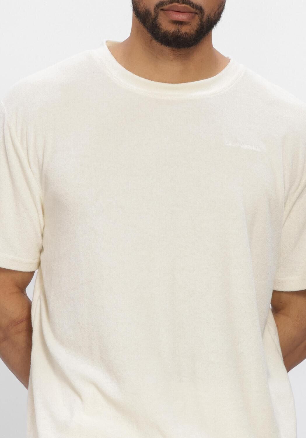Creme ANERKJENDT T-shirt AKVILLADS FROTTE T - large