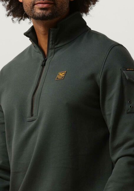 Grüne PME LEGEND Pullover HALF ZIP COLLAR INTERLOCK JERSEY - large