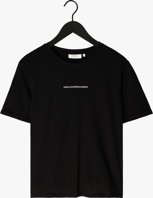 Schwarze MSCH COPENHAGEN T-shirt TERINA ORGANIC SMALL LOGO TEE - large