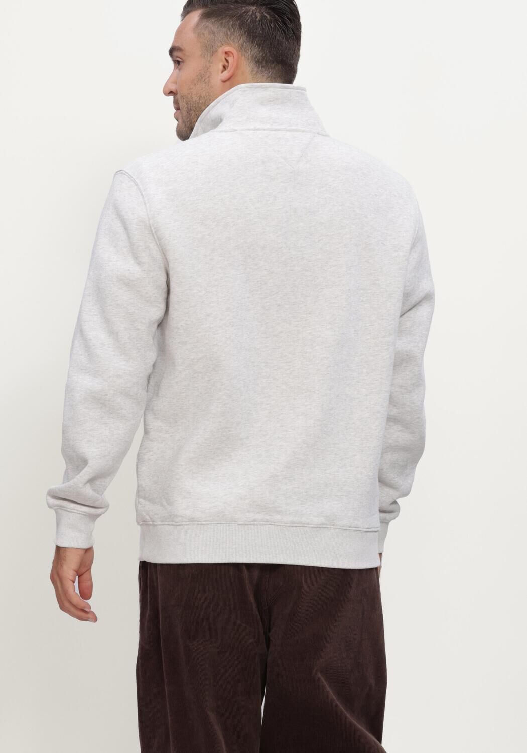 Hellgrau TOMMY JEANS Sweatshirt TJM REG FLEECE 1/4ZIP MOCK NECK - large