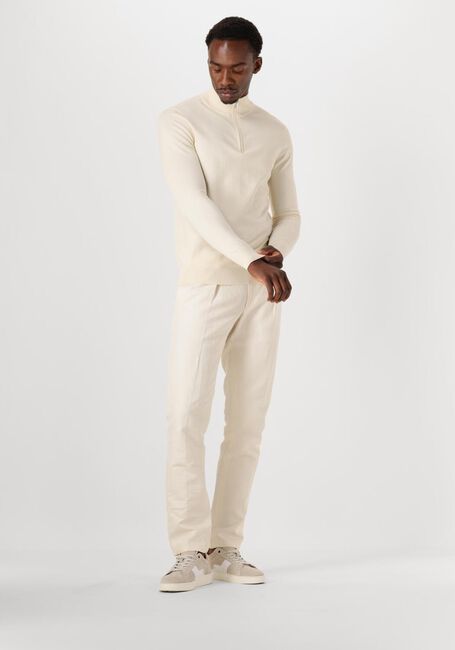 Weiße PROFUOMO Rollkragenpullover HALF ZIP LUXURY BASIC - large