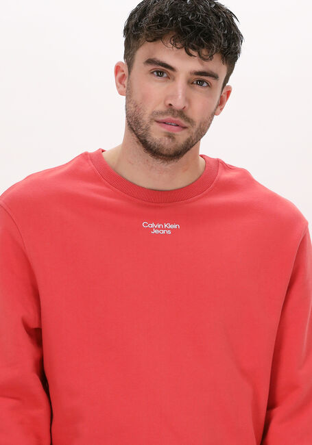 Orangene CALVIN KLEIN Sweatshirt STACKED LOGO CREW NECK - large