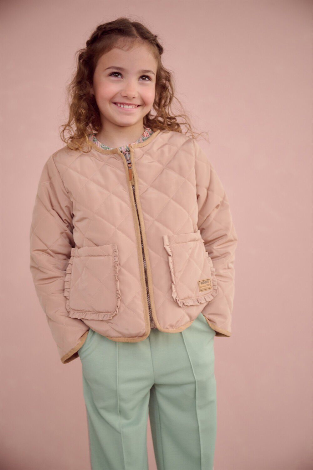 Camelfarbene NONO Jack DIAZ REVERSIBLE STEPPED JACKET - large