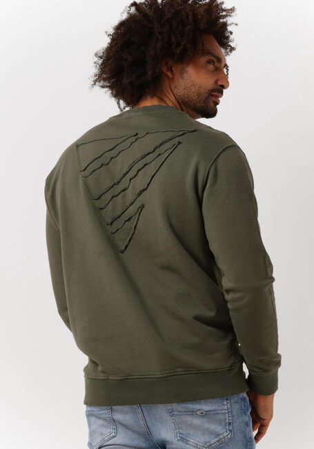 Olive PUREWHITE Pullover ORGANIC FABRIC CREWNECK WITH TRIANGLE SELF FABRIC PATCH ON BACK - large