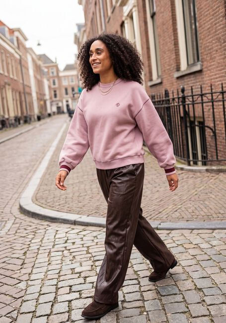 Braune SUMMUM Weite Hose BALLOON TROUSER SOFT FAUX LEATHE - large